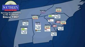Southern Industries Southeastern Locations Map
